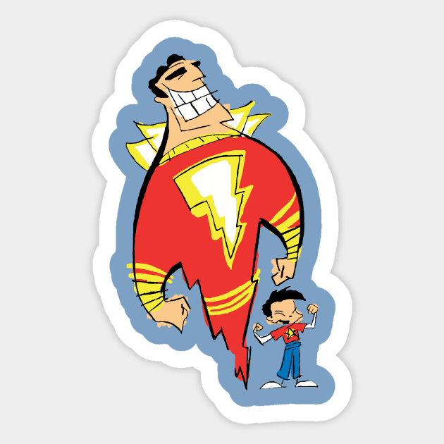 Billy Batson and the magic of Shazam Sticker by cjguido2